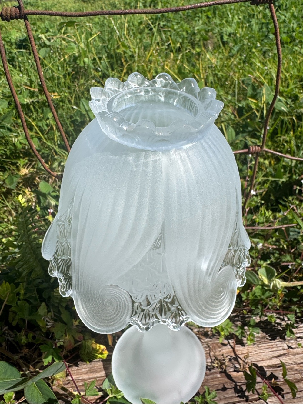 PartyLite Clairmont Fairy Lamp Satin Frosted Candle Holder Romantic Cottage 10" - Picture 4 of 7
